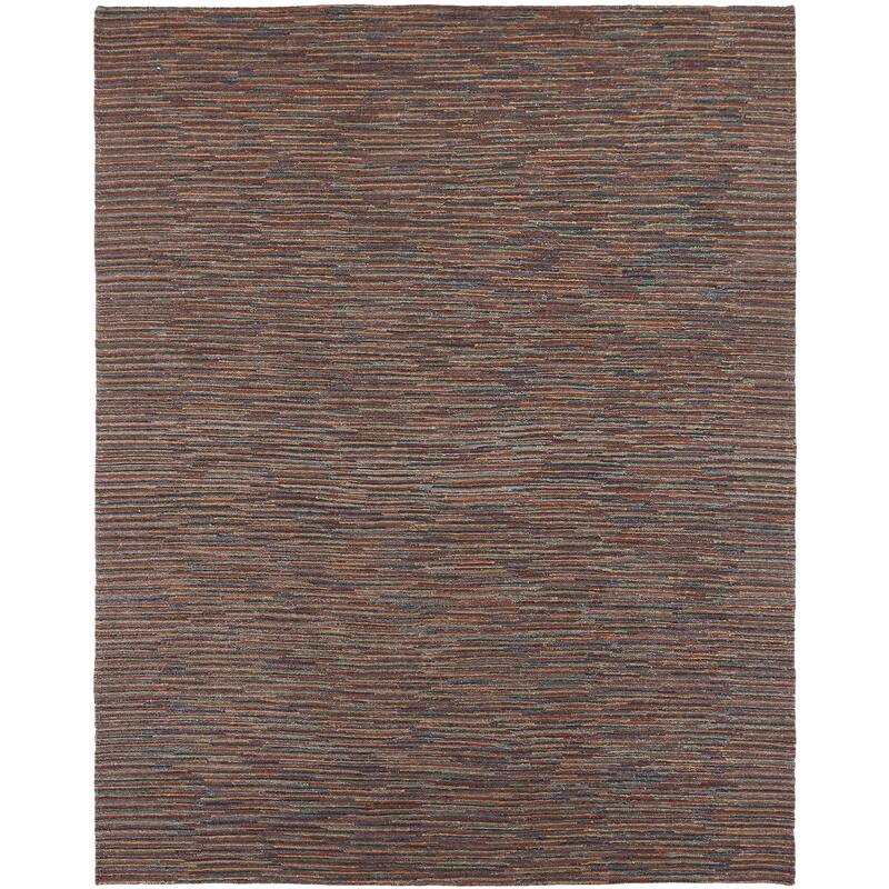 Modern Multi-Colored Flatweave Weave 100% Viscose Area Rug - 9' x 12' - Multi-Colored