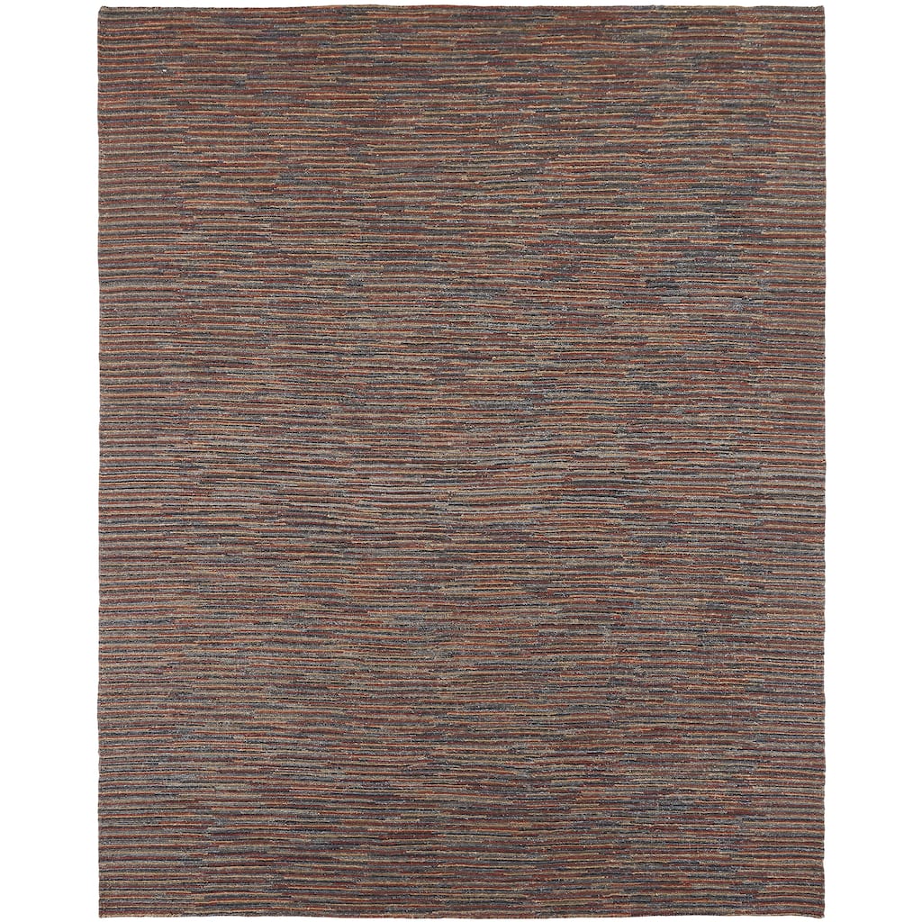 Modern Multi-Colored Flatweave Weave 100% Viscose Area Rug