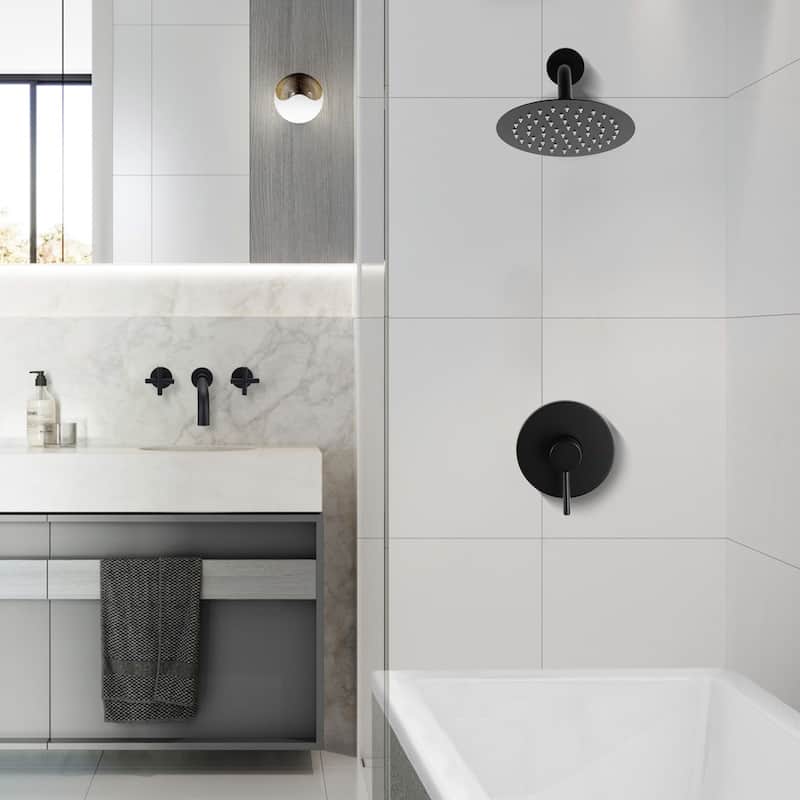 WOWOW Wall Mounted Bathroom Shower Faucet Valve Included