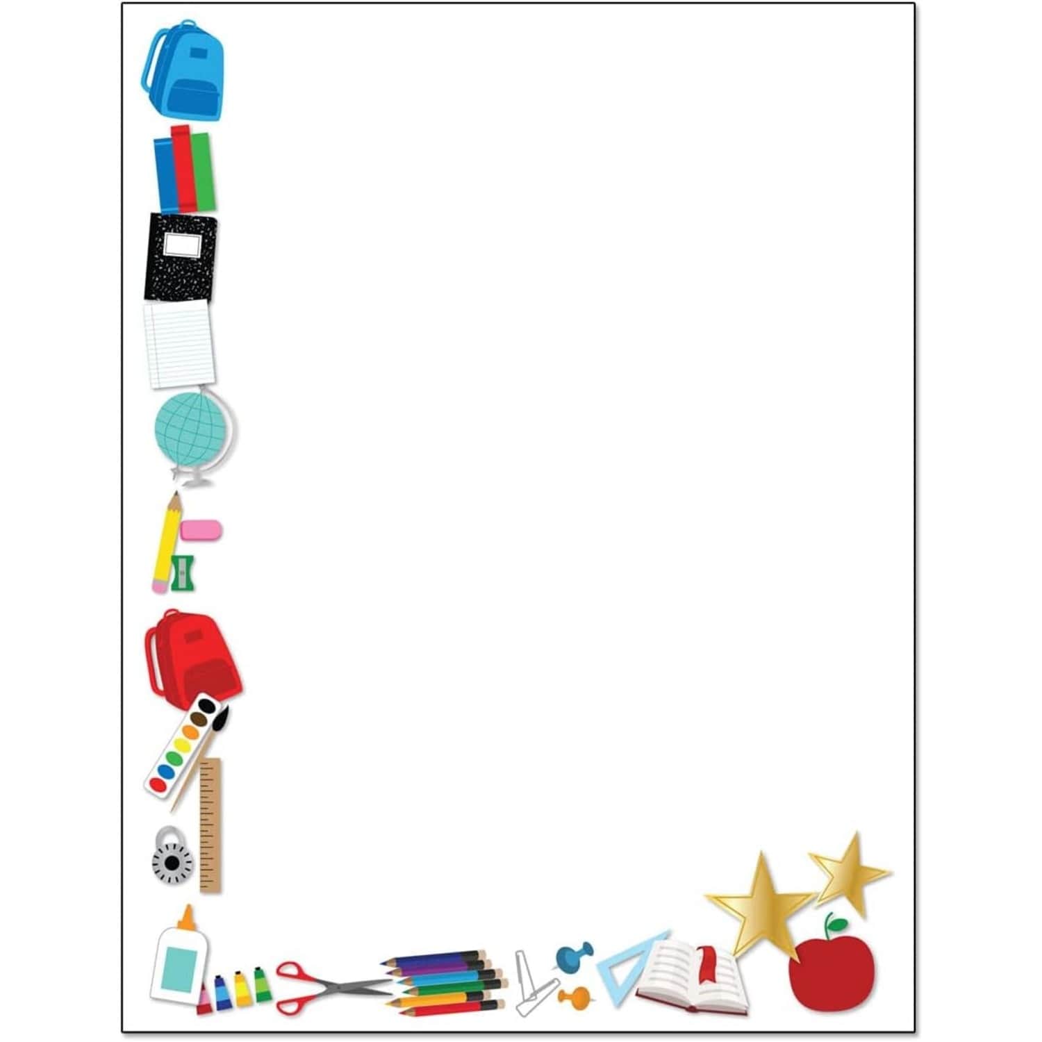 Teacher Border Stationery 8.5 x 1160 Classroom Letterhead Sheets