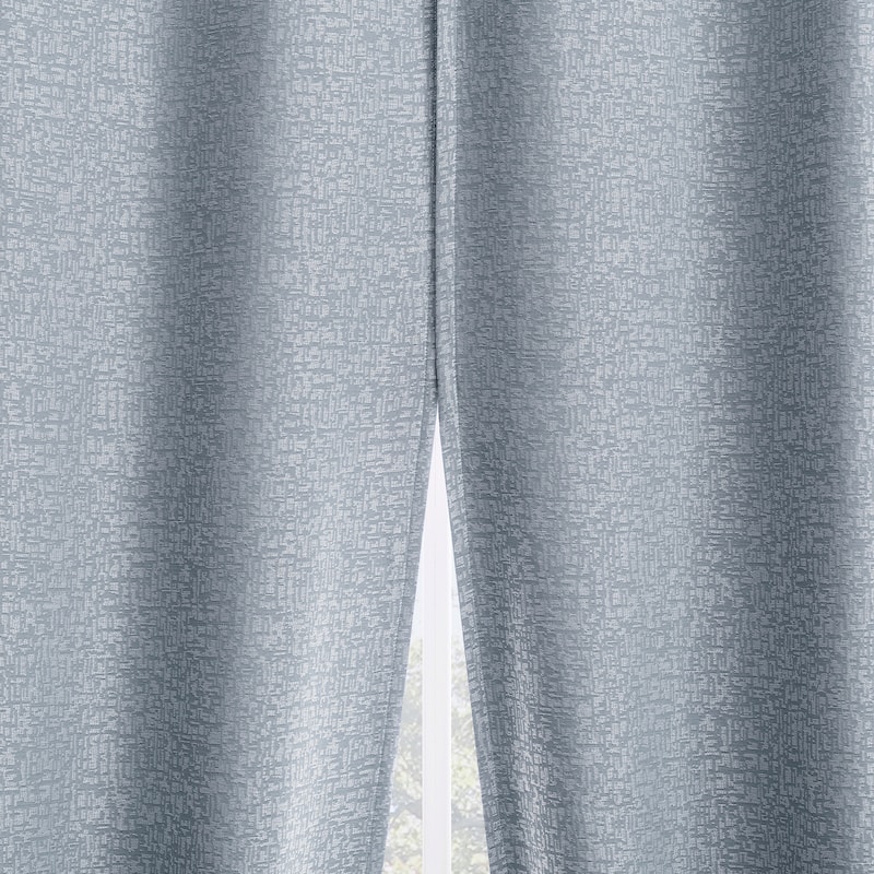 Sun Zero Serenity 2-Piece Abstract Magnetic Closure Total Blackout Grommet Curtain Panel Pair
