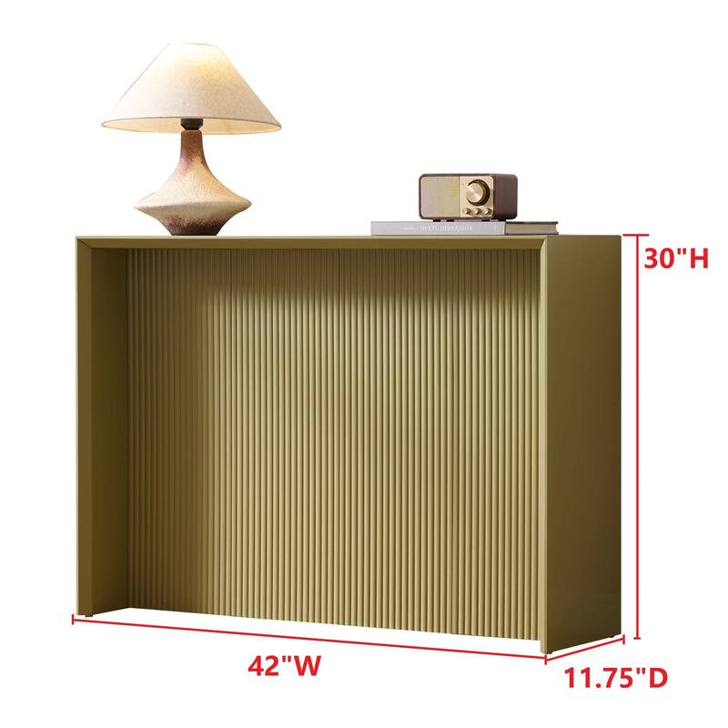 Lira Contemporary Wood Ripple Front Console Table