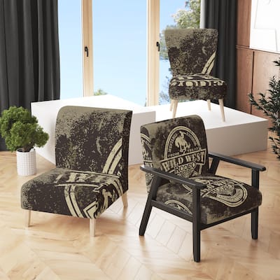Designart "Wild West Rodeo" Upholstered Farmhouse Contemporary Accent Chair - Arm Chair
