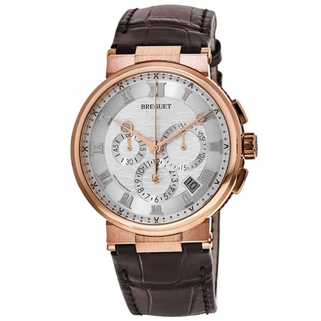 Breguet Marine Chrono 42mm Men's Watch - BROWN CROC, SILVER Dial