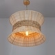 preview thumbnail 6 of 15, Umber 4-Light Modern Natural Rattan Pendant Ceiling Fixture Coastal Nautical Chandelier
