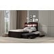 preview thumbnail 5 of 13, Twin XL Platform Bed with Storage LED Headboard, Charging Station, Trundle & 2 Drawers, Sturdy Pine Wood Frame, Dark Brown