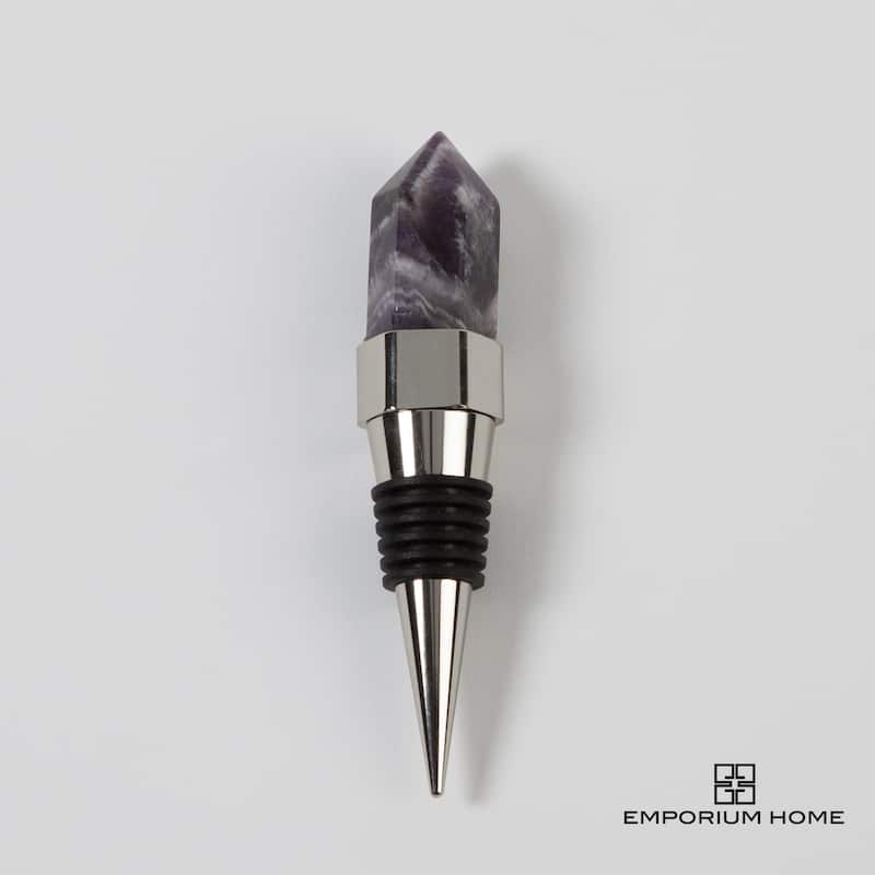 Emporium Home Amethyst Wine Stopper - 4.75"L x 1"W x 1"H
