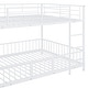 preview thumbnail 11 of 38, Unique Design Full over Full Size Metal Bunk Bed with Slide and Guardrails