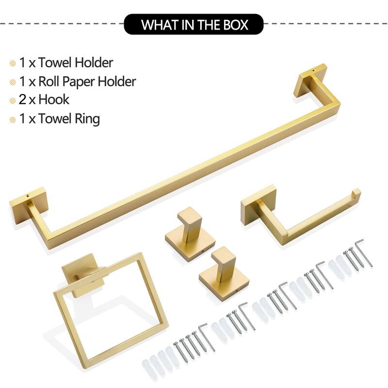 Topcraft Wall Mounted Stainless Steel Bathroom Accessory Set of 5