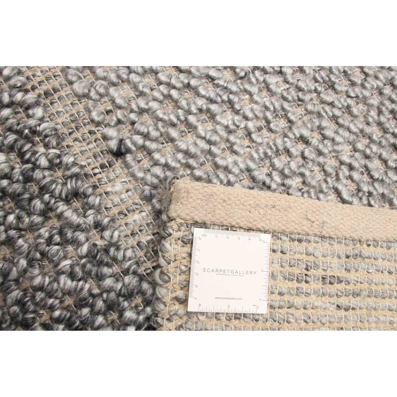 ECARPETGALLERY Braid weave Sienna Grey Wool Rug - 5'2 x 7'4