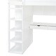 preview thumbnail 19 of 18, White Twin Size Solid Wood Loft Bed with Desk, Wardrobes, and Shelves