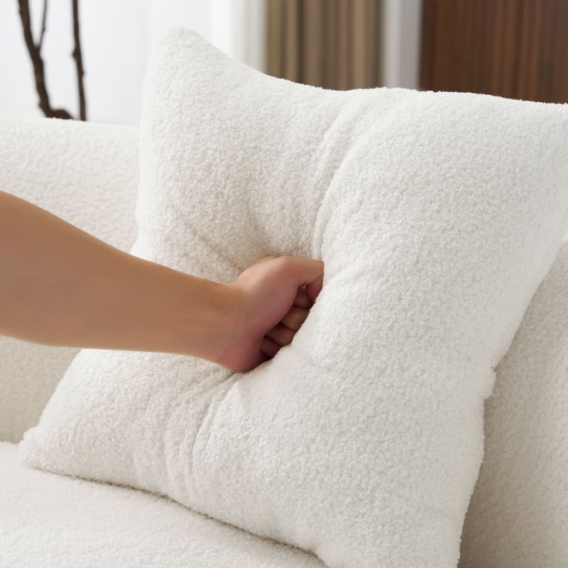 Anmytek Curved Loveseat Sofa 66.93 Inch No-Assembly Teddy Velvet Compact