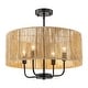 preview thumbnail 10 of 8, 4 - Light Coastal Hand-woven Drum Chandelier - 19.7 in. W x 90.6 in. H
