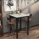 preview thumbnail 2 of 19, 42" Tall Pub Square Bar Table Sintered Stone Top Dining Table - 28"W x 28"D x 42"H