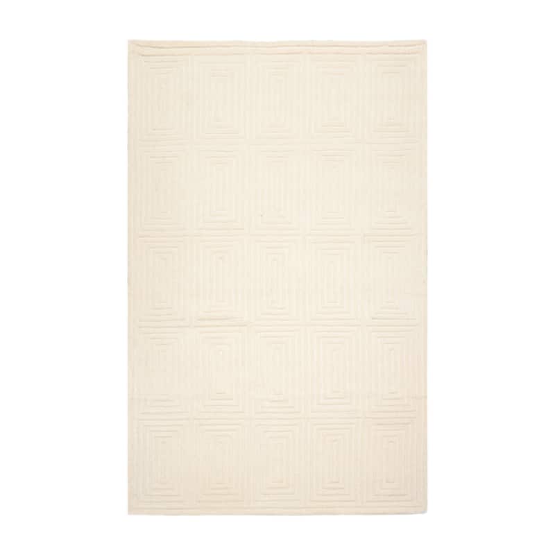 Hand Tufted Hand Made Tone On Tone Wool Designer Traditional Area Rug - 5' x 8'