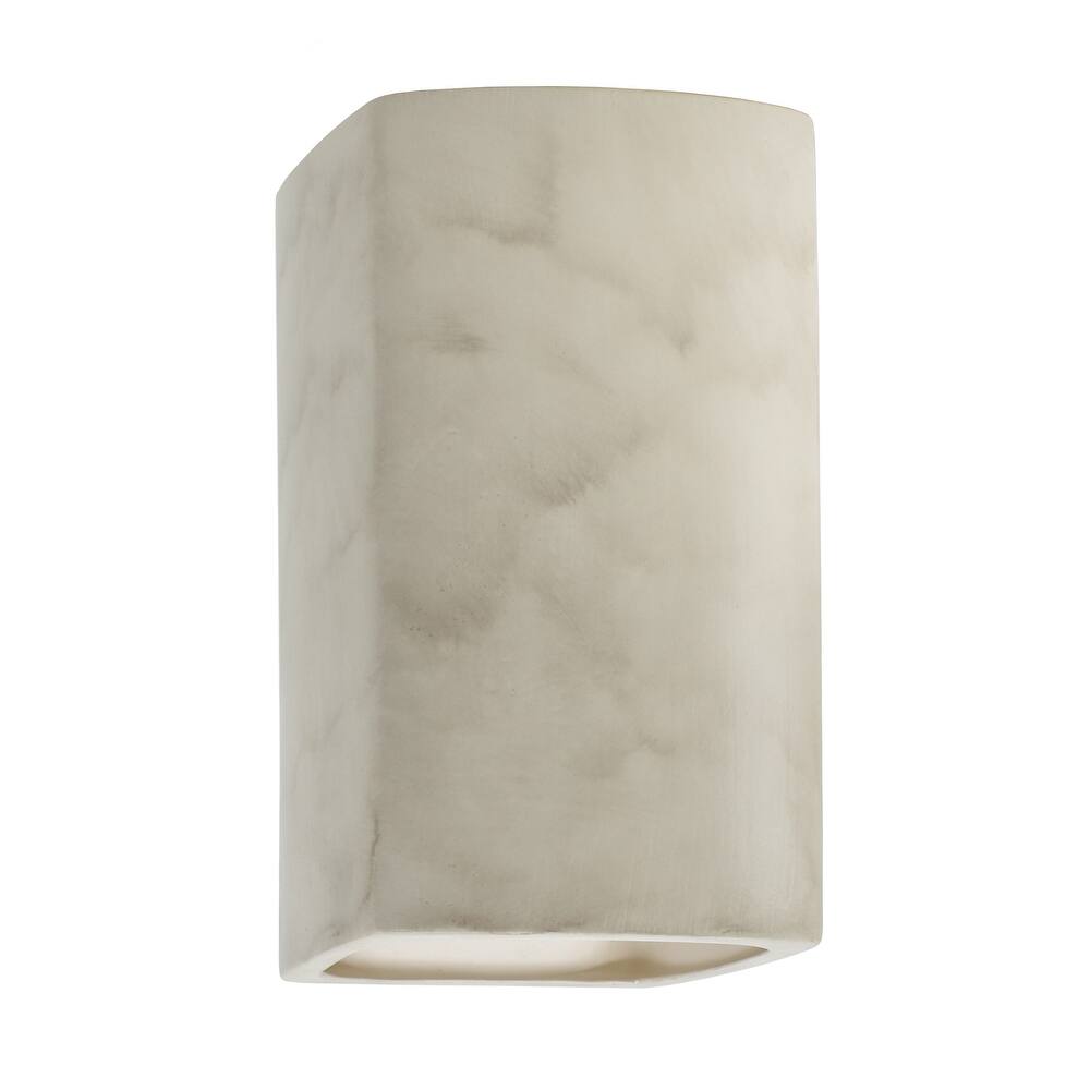 Justice Design Ambiance - Small Rectangle Wall Sconce - Closed Top (Outdoor) - Replaceable Bulb