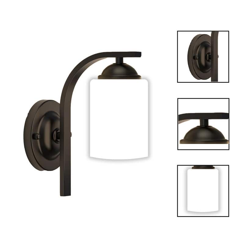 2 Pack light fixtures matte black wall lights glass, metal bathroom sconces