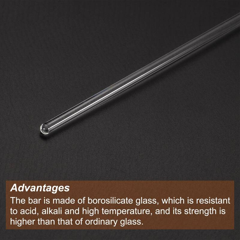 3.3 Borosilicate Glass Stick 4mm Dia Stir Rod Mixing Tools 6Pcs