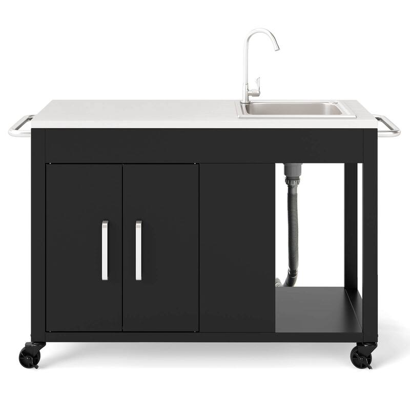 Costway 56" Outdoor Grill Table with Sink & Drainage with Stainless - See Details