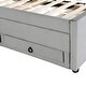 preview thumbnail 11 of 55, Versatility Upholstered Kids Bed with Trundle and 3 Drawers, Embedded LED Lights, Rabbit-Shaped Headboard, No Box Spring Needed