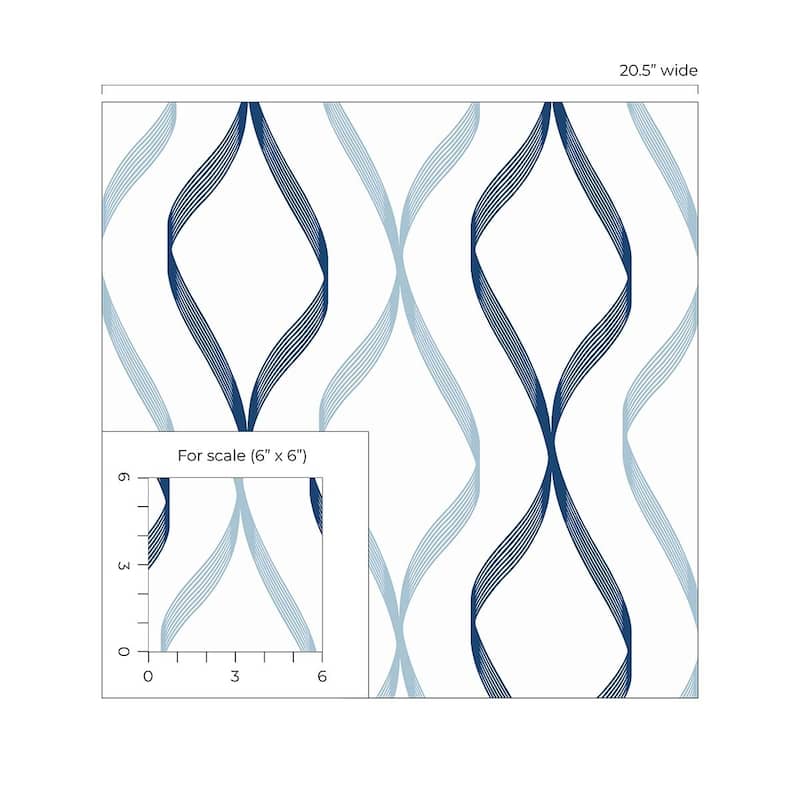 NextWall Ogee Ribbon Peel and Stick Wallpaper