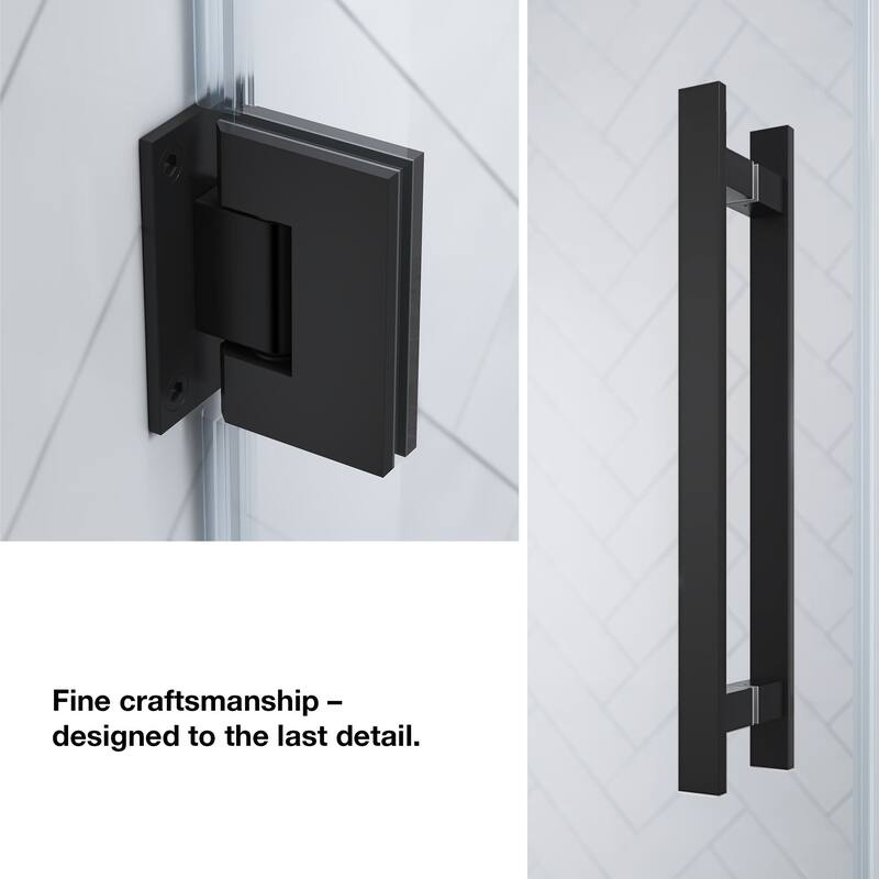 OVE Breeze Pivot Corner Frameless Pivot Shower Door Kit with Base Pan