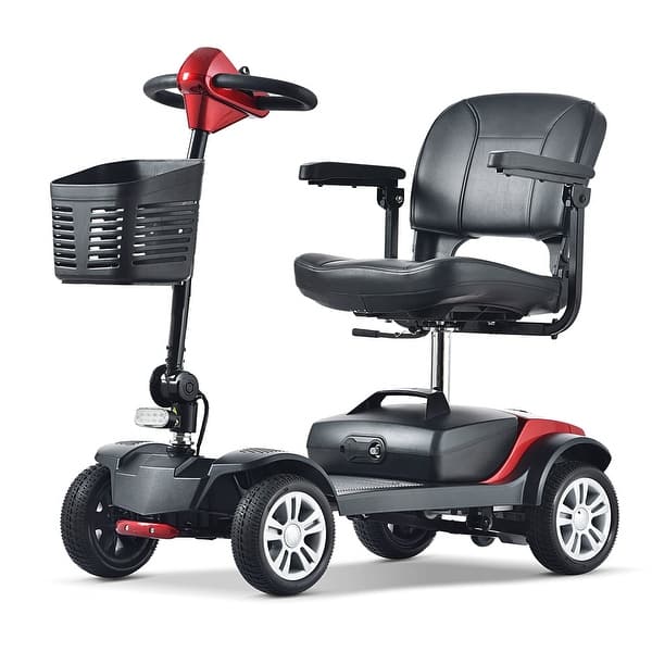 slide 2 of 14, MCombo Electric Mobility Scooter for Adults, 4 Wheel Mobility Scooter with Rotating Swivel Seat, 15 Miles, 4.97MPH Red