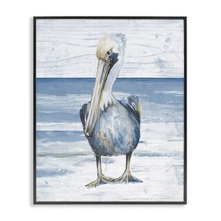 Stupell Rustic Nautical Pelican Framed Giclee Art Design by Patricia ...