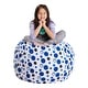 preview thumbnail 25 of 192, Kids' Stuffed Animal Storage Bean Bag Chair Cover or Toy Organizer 38 Inches Large - Canvas Bubbles Blue and White