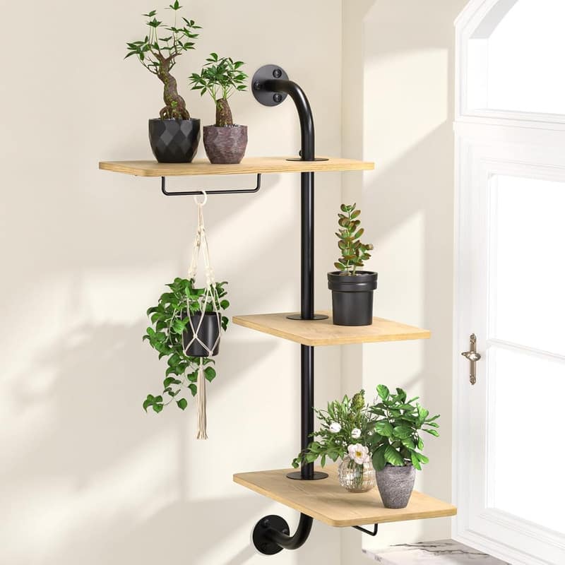 Window Plant Shelves, Rotating Plant Shelf for Window - Nalural