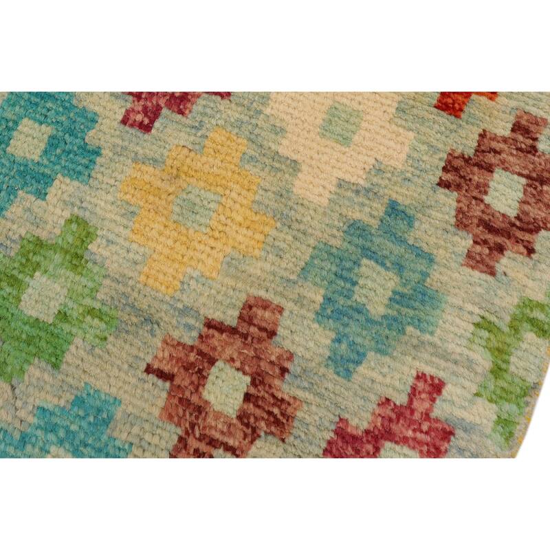 Contemporary Balochi Mcintyre Blue/Rust Hand Knotted Wool Rug - 5'1'' x 8'2''