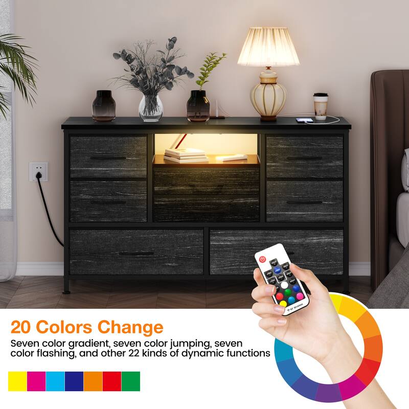 8 Drawers TV Stand with Power Outlet