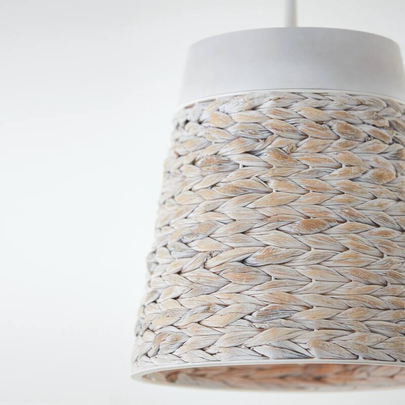 Tallulah 1-light Small Pendant w/ Mango Wood & Water Hyacinth