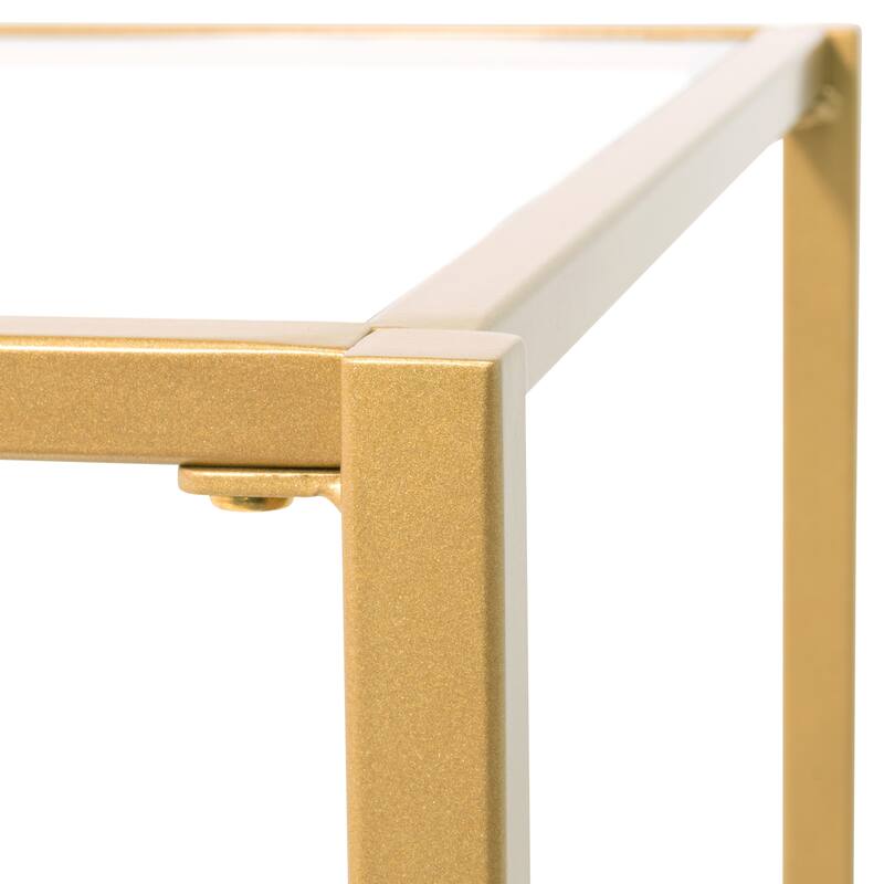 Carbon Loft Heimlich Metal and Glass Modern Square End Table
