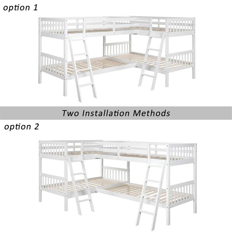Merax L-Shaped Twin-size Bunk Bed