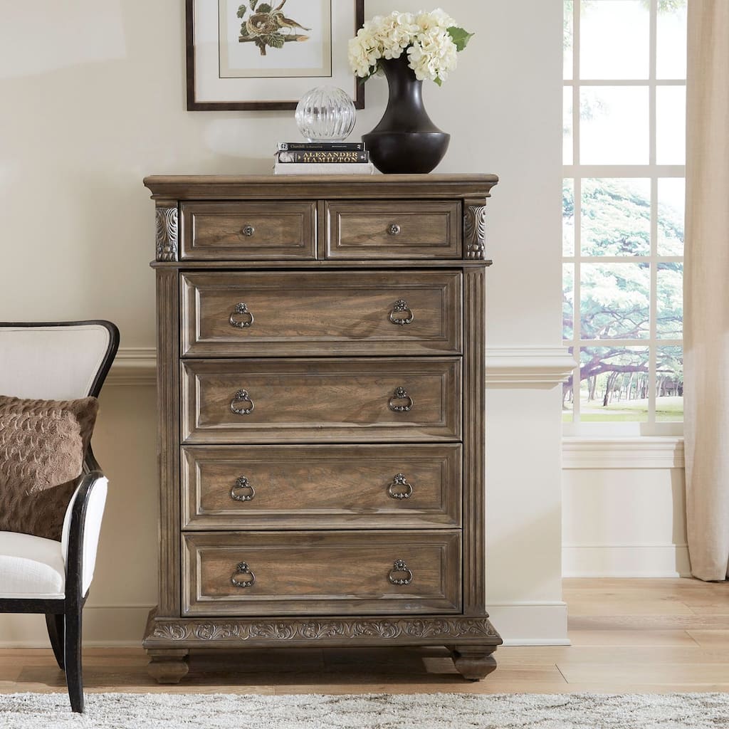Liberty Furniture Carlisle Court Bedroom 5 Drawer Chest Chestnut Finish
