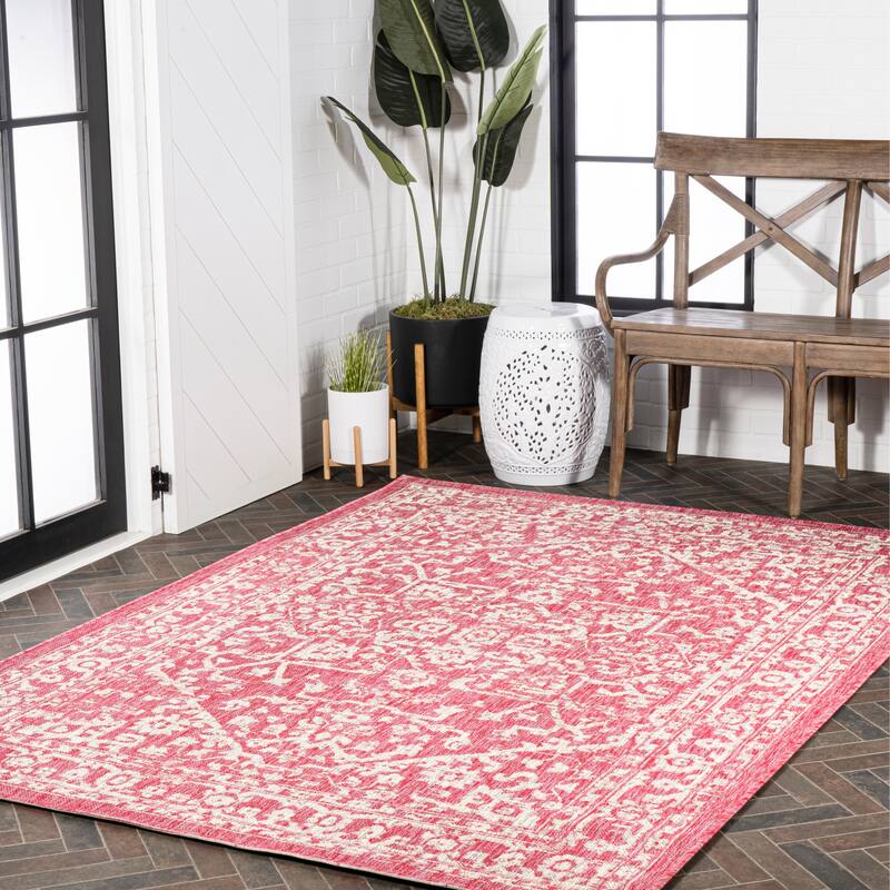 JONATHAN Y Medallion Textured Weave Indoor/Outdoor Area Rug