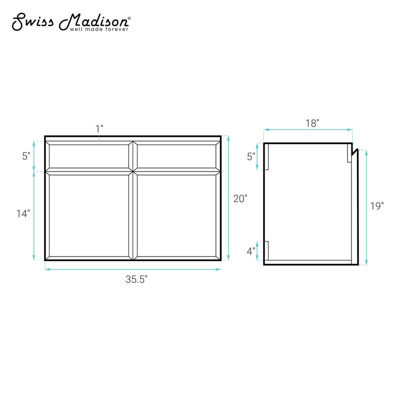 St. Tropez 36" Wall-Mounted Bathroom Vanity Cabinet Without Top In White Oak - 36