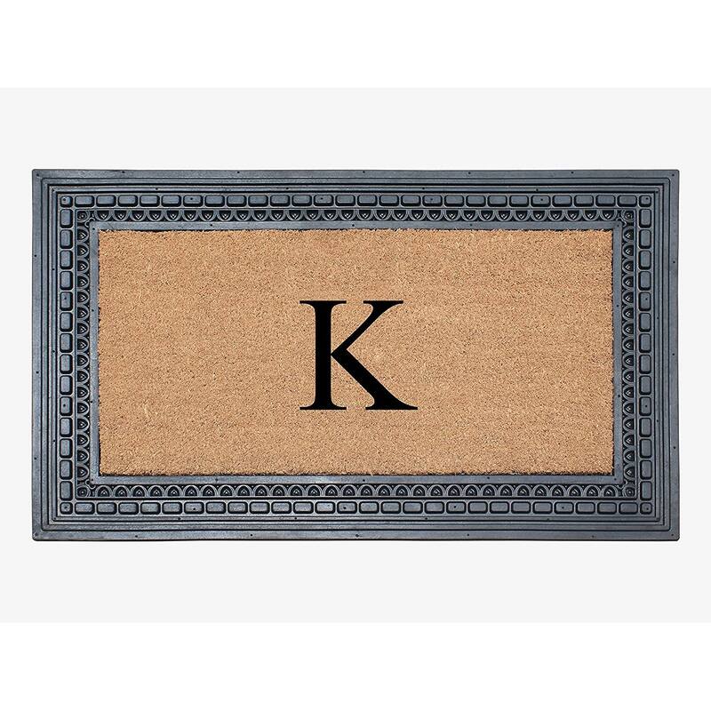 A1HC Rubber and Coir, 24" X 39" Heavy Duty Outdoor Monogrammed Doormat - Monogrammed K