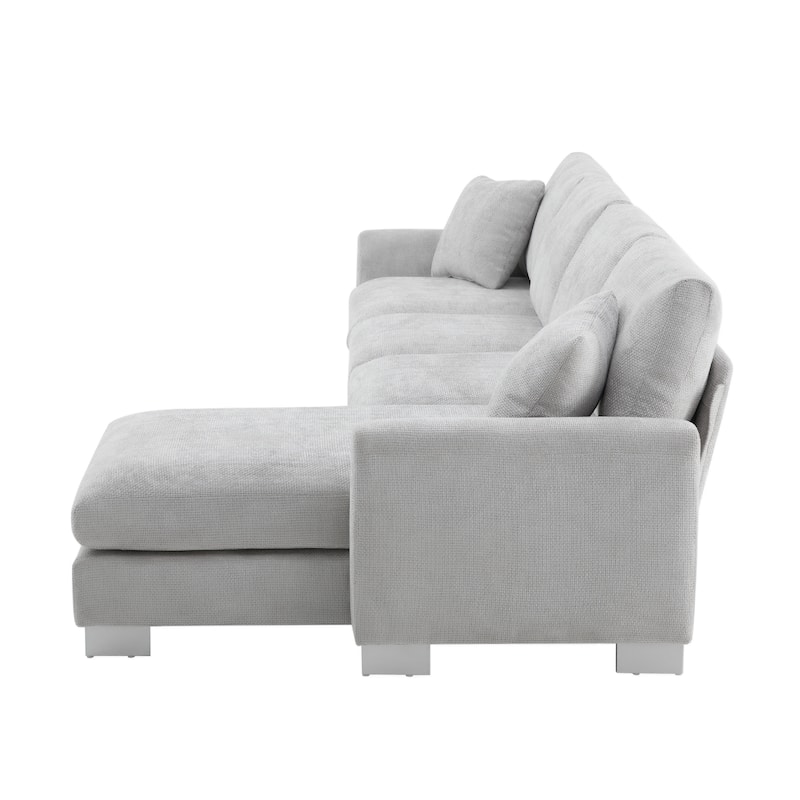 L-shaped Luxury Couch Set Oversized Sectional Sofa
