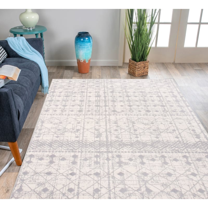 The Curated Nomad Midtown Trellis Geometric Bohemian Rug