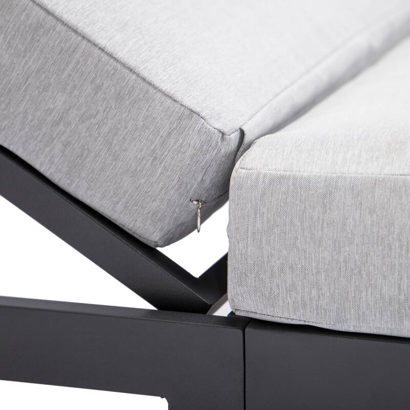 Chelsea Set of 2 Aluminum Armless Chaise Lounge Chair With Cushions for Outdoor Summer Patio Porch Beach Backyard Pool