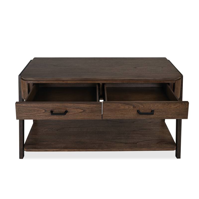 Magnussen Home Hallie Milk Chocolate and Dark Chocolate Rectangular Sofa Table - 54''W x 17''D x 28''H