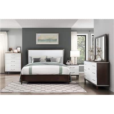 Eden 6 Piece White Espresso Panel Bedroom Set