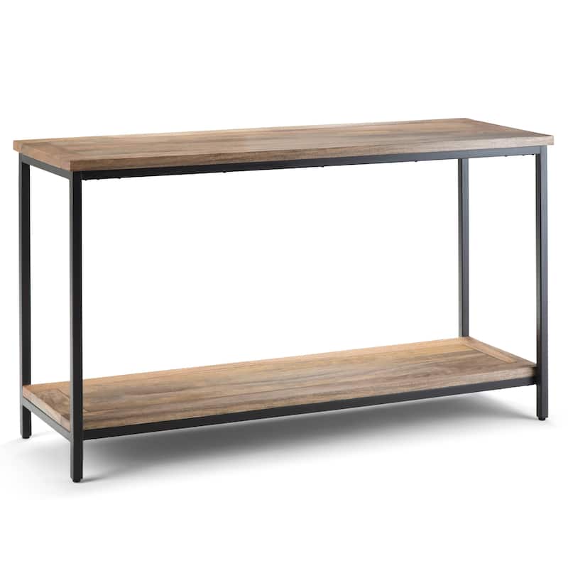 WYNDENHALL Rhonda SOLID MANGO WOOD and Metal 54 inch Wide Industrial Console Sofa Table - 54 W x 18 D x 30 H