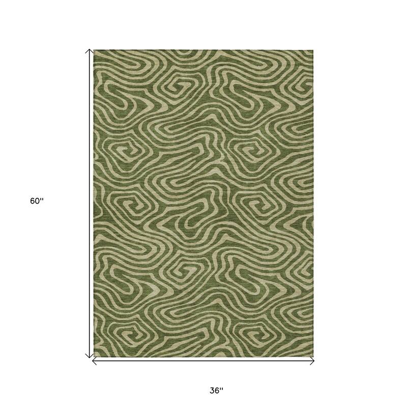 HomeRoots Abstract Transitional Rectangle Outdoor Rug