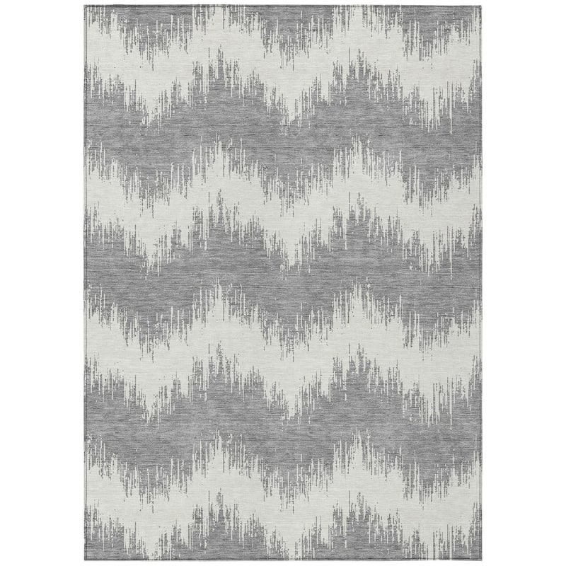Machine Washable Indoor/ Outdoor Chantille Modern Chevron Rug