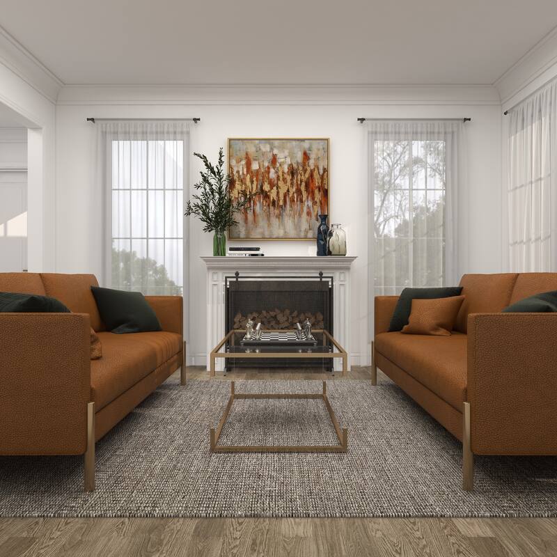 Metal Open Framed Coffee Table with Clear Glass Top and Acrylic Legs - Gold or Clear - Roche River Decor