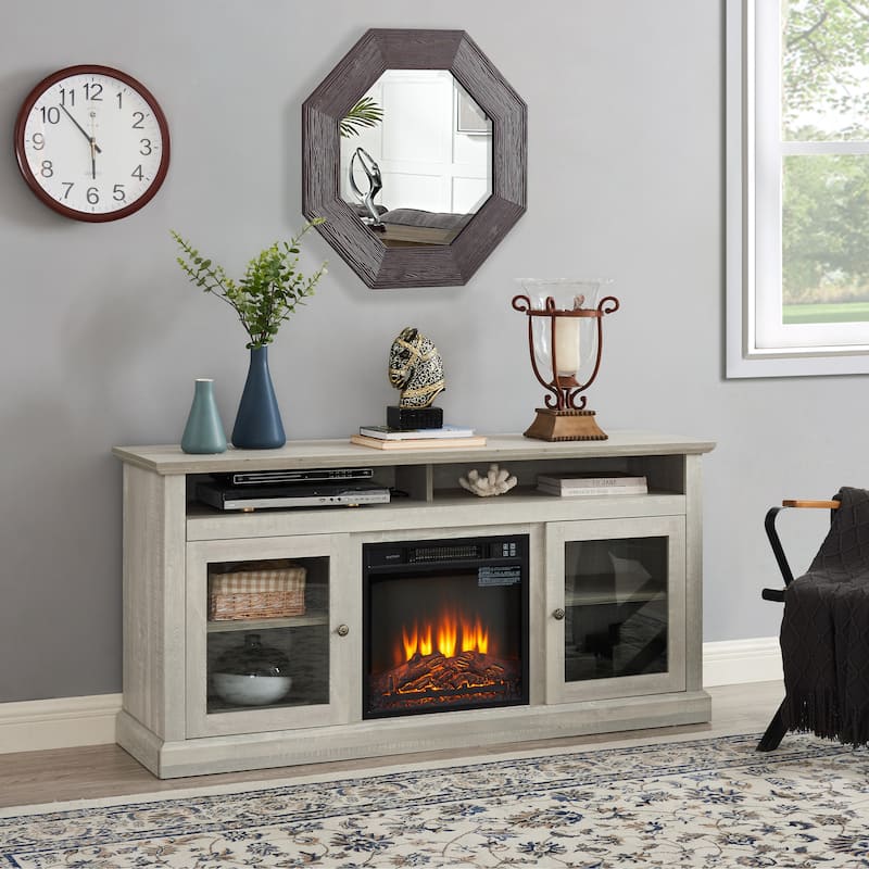 Modern Entertainment Console with 18" Fireplace Insert