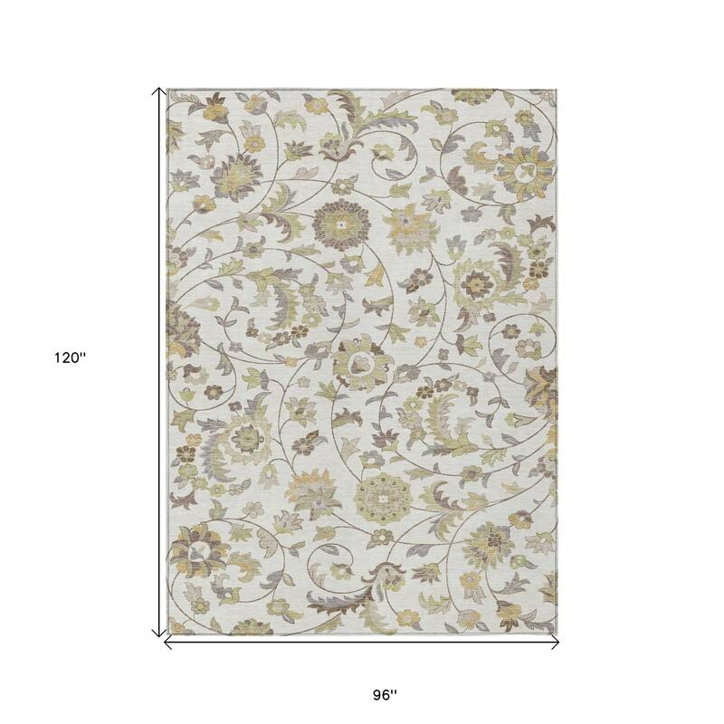 HomeRoots Floral Transitional Rectangle Outdoor Rug